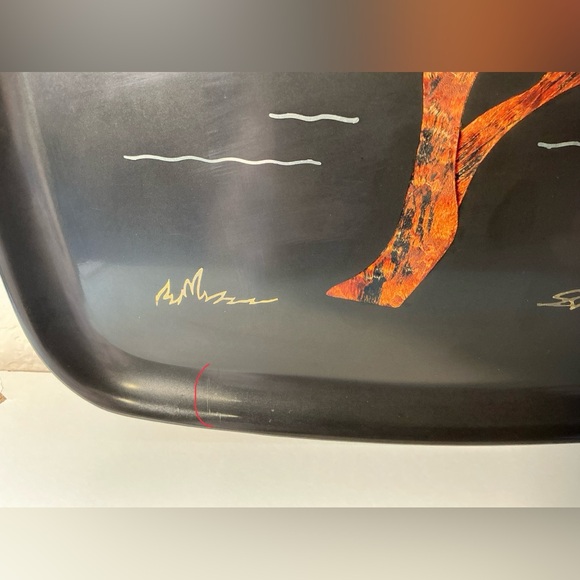Couroc of Monterey Inlaid Wood Tray  Monterey Cypress  VTG MCM  Signed by Artist - Picture 11 of 13